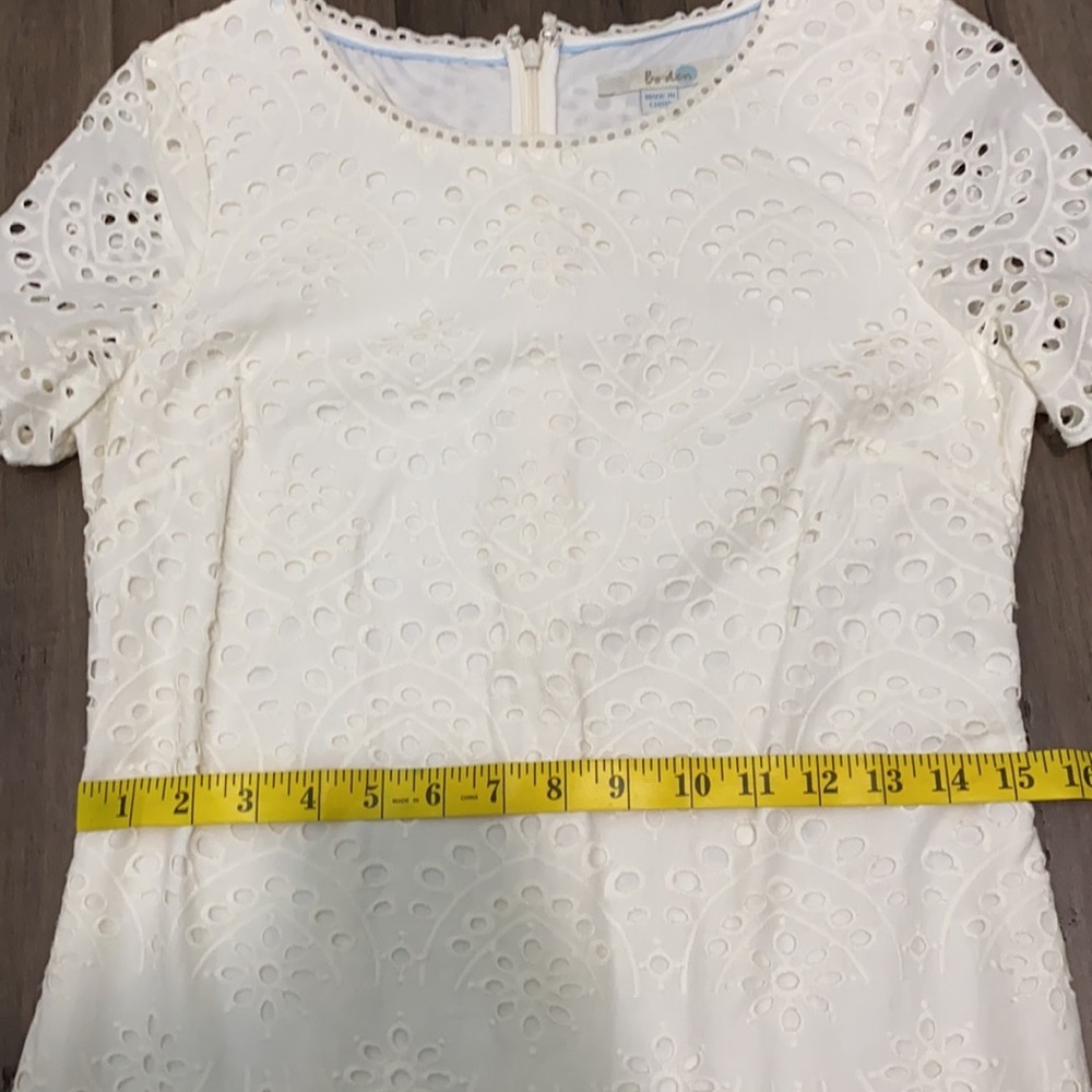 Boden Isadora Broderie Dress eyelet off white ww285 - Picture 9 of 11